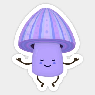 Meditating Mushroom Sticker